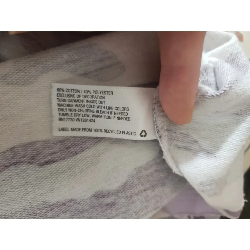 Wild Fable‎ Purple & Gray Camo Crop Raw Hem Hoodie. Size Small - Picture 11 of 11